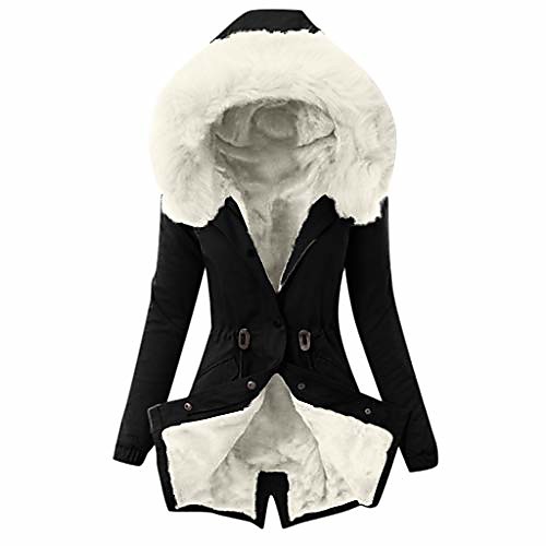 

doric ladies fur lining coat womens winter warm thickened long hooded parka jacket