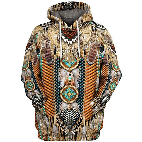

Inspired by American Indian American Indian Cosplay Costume Hoodie Terylene 3D Printing Hoodie For Women's / Men's