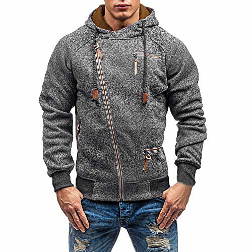 

mens slim fit hoodie color block pullover hooded sweatshirt outwear hoodies with kanga pocket dark gray