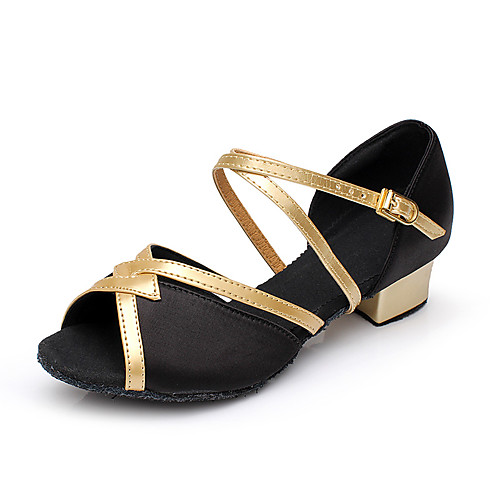 

Girls' Latin Shoes Heel Thick Heel Black Red Brown
