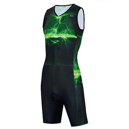 

WECYCLE Women's Men's Sleeveless Triathlon Tri Suit Green Bike Breathable Quick Dry Sports Graphic Mountain Bike MTB Road Bike Cycling Clothing Apparel / Stretchy / Athletic