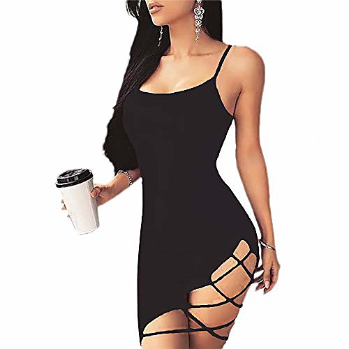 

women sexy sling slip mini backless package hip dress black