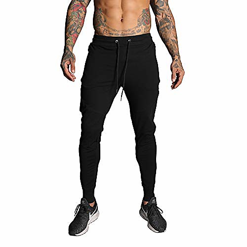 

mens joggers sweatpants slim fit athletic workout pants black