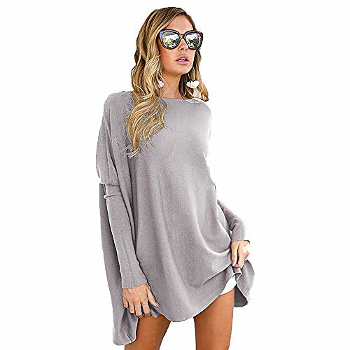 

batwing shirts for women casual long sleeve sweatshirt pullover loose fitting tops for fall grey m