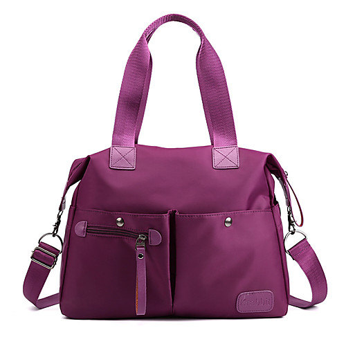 

Women's Bags Nylon Top Handle Bag Zipper Daily Outdoor Handbags Black Purple Blushing Pink