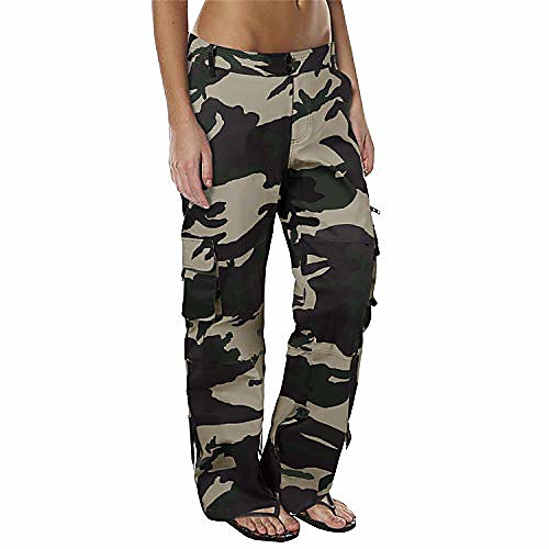 

women's loose fit cargo pants outdoor multi pockets quick dry jungle hiking military trousers