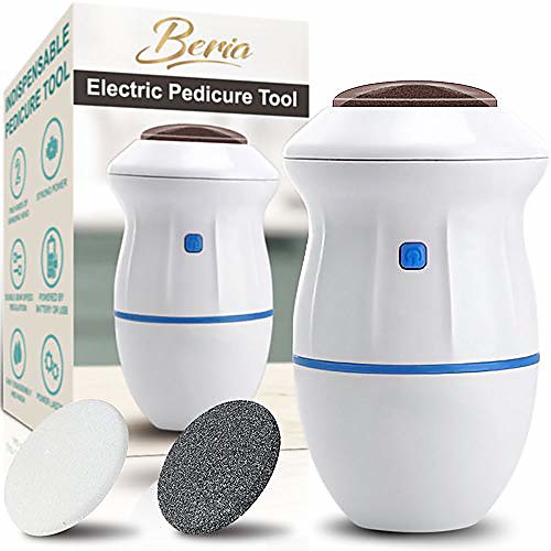 

foot scrubber electric callus remover for feet, portable electronic foot scraper pedicure tool, professionally remove dead skin exfoliator, with 2 foot scrub rollers & 1 waterproof bag