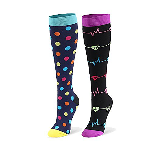

compression socks for women & men - 20-30mmhg 2 pairs compression stockings for nurse, pregnancy, travel