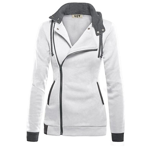 

Women's Zip Up Hoodie Sweatshirt Solid Color Zipper Zip Up Daily Basic Hoodies Sweatshirts White Blue