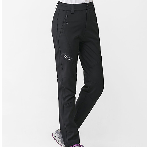 

Women's Hiking Pants Trousers Softshell Pants Solid Color Outdoor Regular Fit Windproof Fleece Lining Breathable Warm Elastane Pants / Trousers Cargo Pants Bottoms Black Grey Hunting Fishing Climbing