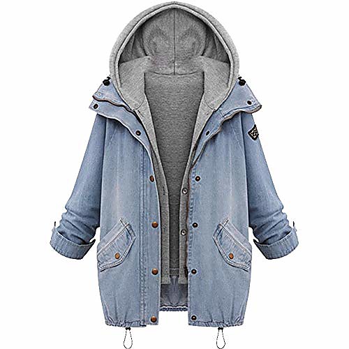 

Women's Hoodie Jacket Hunting Jacket Hiking Jacket Winter Outdoor Thermal Warm Windproof Breathable Wear Resistance Coat Top Denim Cotton Camping / Hiking Hunting Fishing Denim Blue