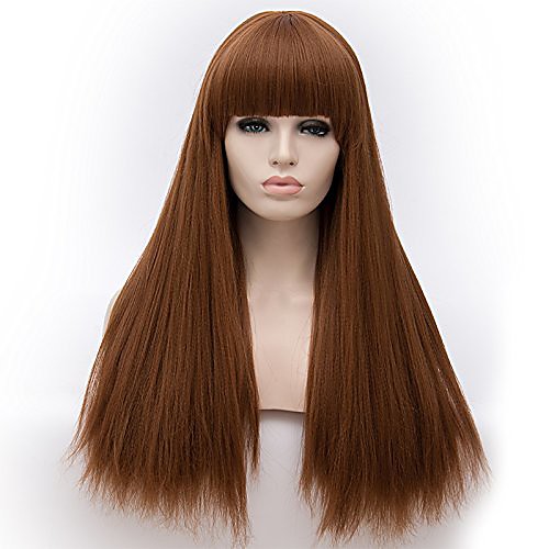 synthetic yaki long straight synthetic hair wig heat resistant full wig (auburn) neat bang
synthetic yaki long straight synthetic hair wig heat resistant full wig (auburn) neat bang