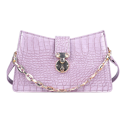 

Women's Bags PU Leather Crossbody Bag Baguette Bag Zipper Daily Handbags Baguette Bag Black Purple Yellow Beige