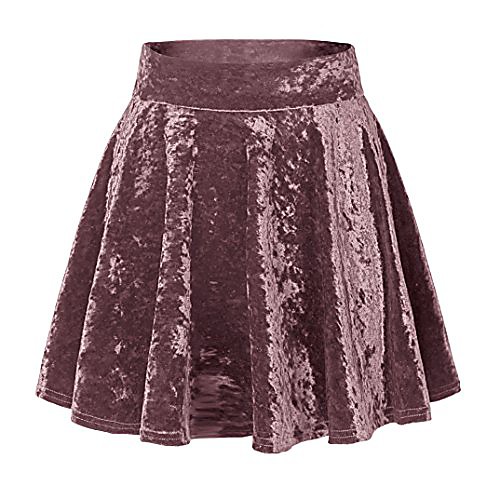 

women's vintage velvet stretchy mini flared skater skirt xl pink series