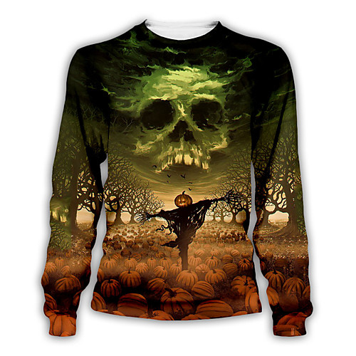 

Men's Pullover Sweatshirt Graphic Halloween Daily 3D Print Casual Halloween Hoodies Sweatshirts Rainbow