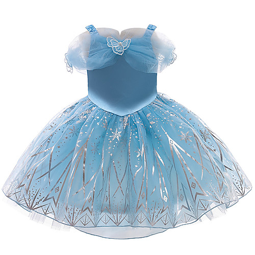 

Princess Cosplay Costume Costume Girls' Movie Cosplay Euramerican Sweet Blue Dress Christmas Halloween Carnival Polyester / Cotton Polyester