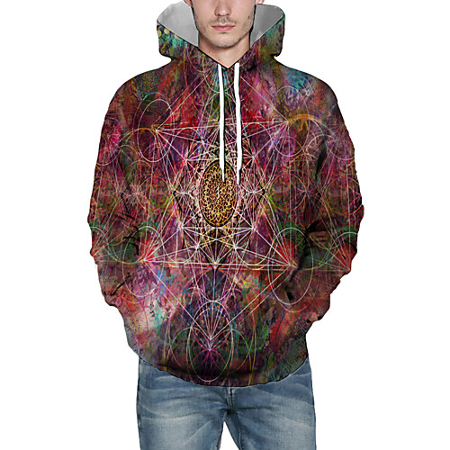 

Men's Pullover Hoodie Sweatshirt Print Graphic 3D Front Pocket Daily 3D Print 3D Print Casual Hoodies Sweatshirts Red