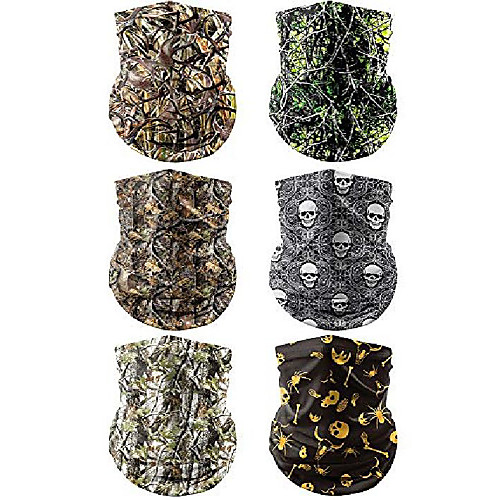 

unisex seamless headband neck gaiter scarf dust wind bandana balaclava headwear for outdoor hiking cycling (6 pcs stlye)