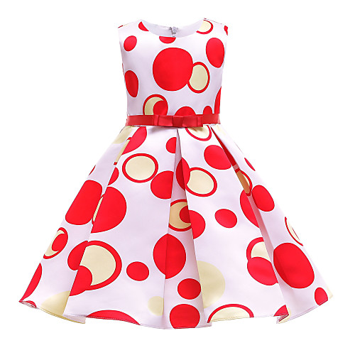 

Kids Dress Party Costume Princess Vacation Dress Polyster White Blue Red Dress / Kid's