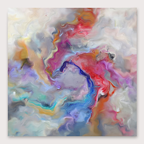 

Oil Painting Hand Painted Square Abstract Modern Stretched Canvas