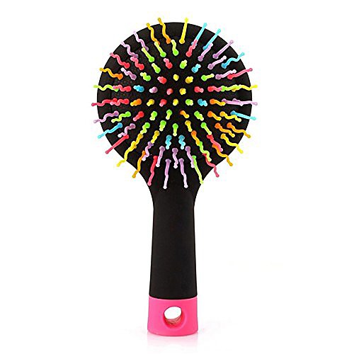 

detangling brush with mirror - detangler hair comb or brush - wet & dry detangle comb - adults & kids (black)