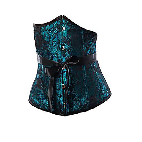 

ribbon wrap lace waist cincher #3084 (small) aqua/black
