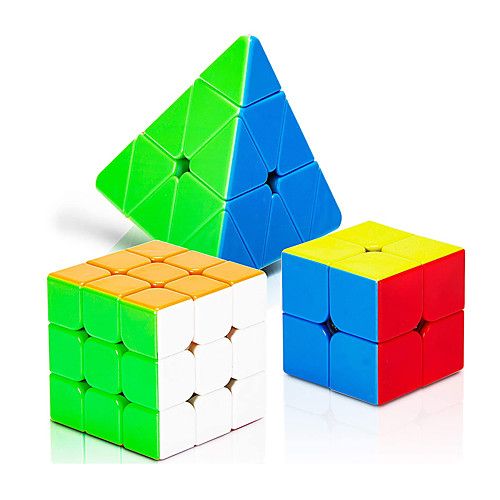 

Speed Cube Set 3 pcs Magic Cube IQ Cube 222 333 Speedcubing Bundle 3D Puzzle Cube Stress Reliever Puzzle Cube Stickerless Smooth Office Desk Toys Pyramid Megaminx Skew Kid's Adults Toy Gift