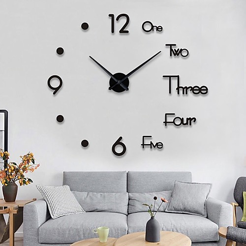 

Wall Clock Fashion DIY Plastic Metal Acrylic Stainless steel Round Indoor / Outdoor (100cm x 100cm)