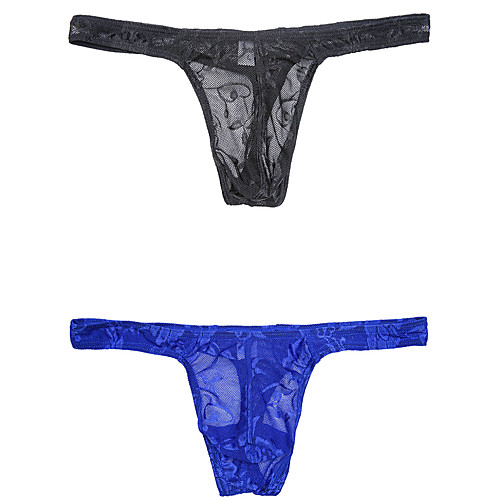 

Men's 2 Piece Print G-string Underwear - Normal Low Waist Multi color M L XL