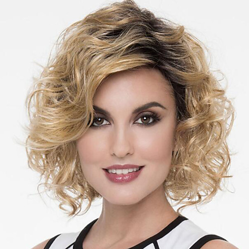 

Synthetic Wig Curly Asymmetrical Wig Blonde Short Blonde Synthetic Hair 8 inch Women's Fashionable Design Exquisite Fluffy Blonde