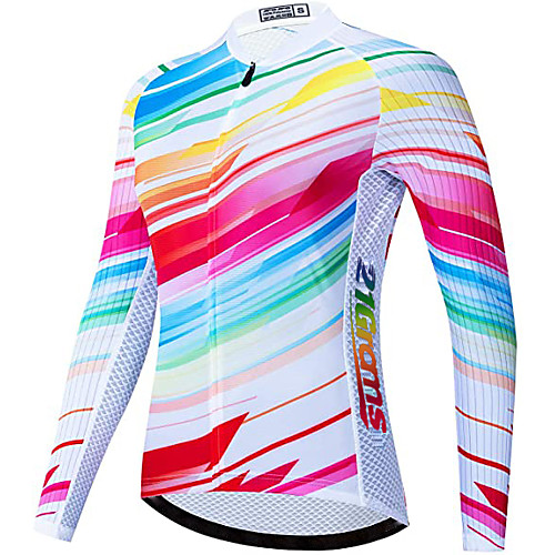 

21Grams Women's Long Sleeve Cycling Jersey Winter Fleece Polyester White Novelty Bike Jersey Top Mountain Bike MTB Road Bike Cycling Thermal Warm UV Resistant Fleece Lining Sports Clothing Apparel