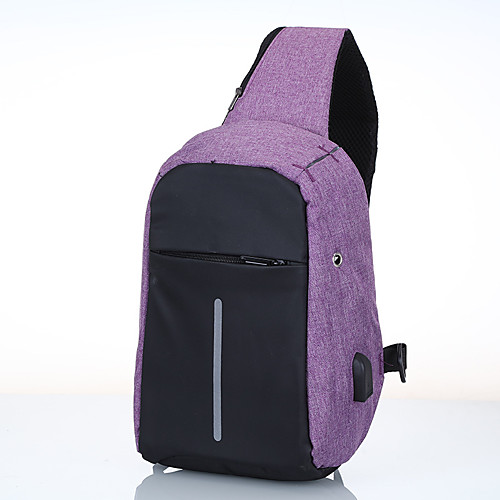 

Men's Bags Canvas Sling Shoulder Bag Chest Bag Pattern / Print Zipper Daily Outdoor 2021 MessengerBag Black Blue Purple Gray