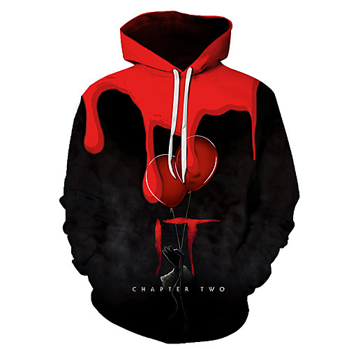 

Men's Pullover Hoodie Sweatshirt Graphic Halloween Club 3D Print Casual Halloween Hoodies Sweatshirts Red