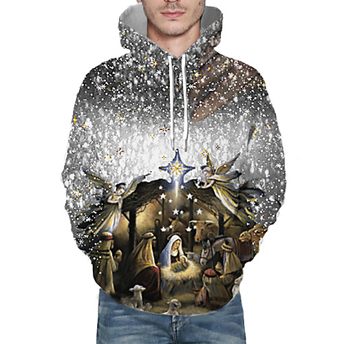 

Men's Pullover Hoodie Sweatshirt Print Graphic 3D Christmas Daily 3D Print 3D Print Christmas Hoodies Sweatshirts Khaki