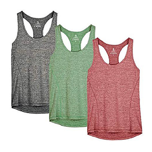 

workout tank tops for women - racerback athletic yoga tops, running exercise gym shirts(pack of 3)(xs, charcoal/burgundy/turf green)