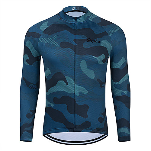 

WECYCLE Women's Men's Long Sleeve Cycling Jersey Winter Blue Camo / Camouflage Bike Jersey Top Mountain Bike MTB Road Bike Cycling Breathable Quick Dry Sports Clothing Apparel / Stretchy / Athletic