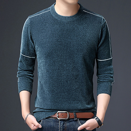 

Men's Stylish Ethnic Style Glitter Knitted Braided Solid Color Camouflage Cardigan Pullover Sweater Long Sleeve Sweater Cardigans Crew Neck Fall Winter Black Blue Yellow