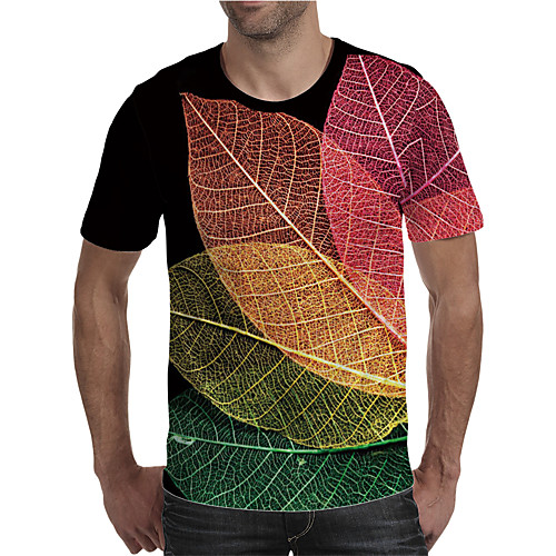 

Men's T shirt 3D Print Graphic Plus Size Print Short Sleeve Daily Tops Elegant Exaggerated Rainbow