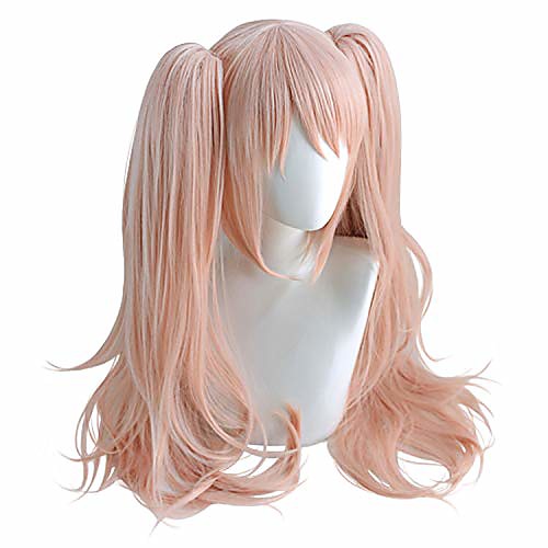 

junko enoshima cosplay wig light pink with two clips (pink)