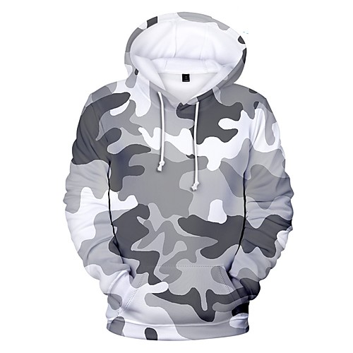 

Women's Men's Hoodie Outdoor Warm Soft Outdoor Casual Fall Winter Spring Camo Top Cotton Long Sleeve Camping / Hiking Hunting Fishing Yellow Army Green Dark Green