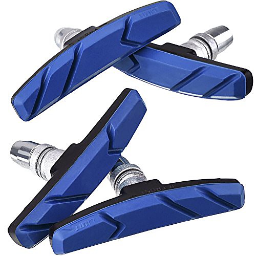 

hotop 2 pairs v bike brake pads with hex nuts and spacers v bicycle brake blocks set 70 mm (blue)