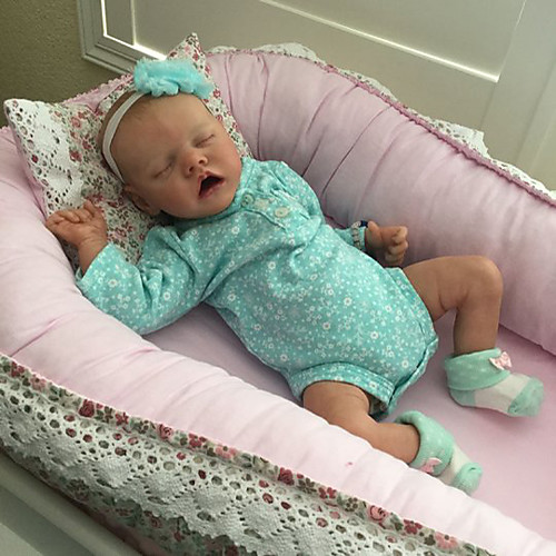 

17 inch Reborn Doll Baby & Toddler Toy Baby Girl Reborn Baby Doll lifelike Hand Made Simulation Hand Applied Eyelashes Floppy Head Cloth Silicone Vinyl with Clothes and Accessories for Girls
