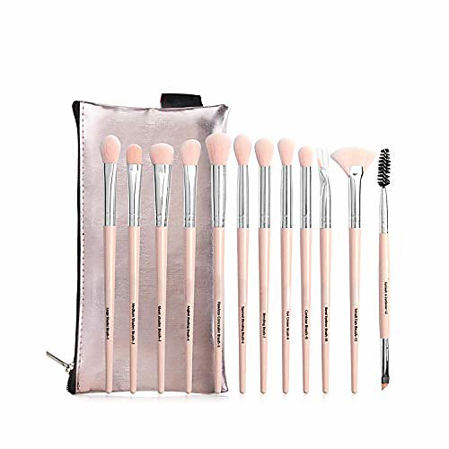 

new 12 eye makeup brush sets brushes and brush bags beauty tools-pink-