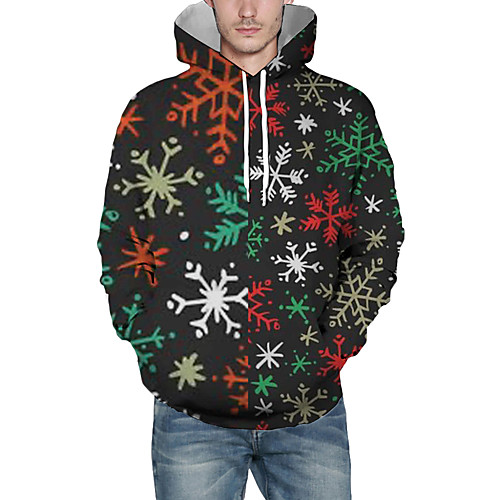 

Men's Pullover Hoodie Sweatshirt Print Graphic 3D Christmas Daily 3D Print Christmas Hoodies Sweatshirts Black