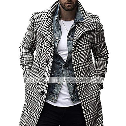 

men's plaid coat,peacoat vintage jacket single breasted overcoats