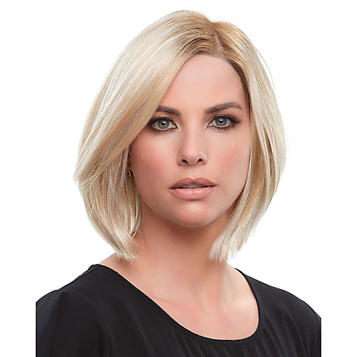 

Synthetic Wig Straight Asymmetrical Wig Short Blonde Synthetic Hair 10 inch Women's Fashionable Design Exquisite Comfy Blonde