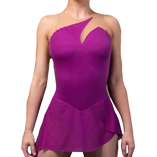 

Figure Skating Dress Women's Girls' Ice Skating Dress Purple Patchwork Spandex High Elasticity Training Competition Skating Wear Sleeveless Ice Skating Winter Sports Figure Skating / Kids