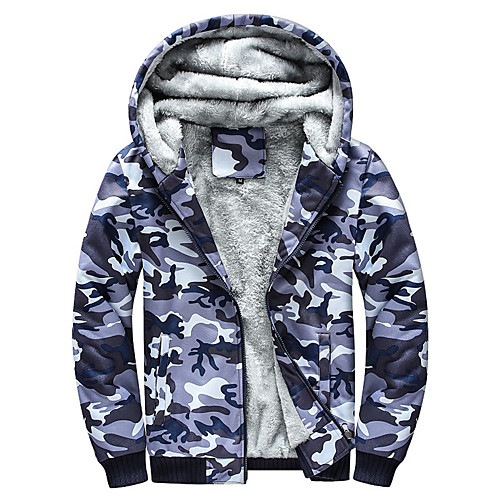 

leiqiao(tm) mens camouflage hoodie winter warm fleece zipper sweater jacket outwear coat (l, multicolor)