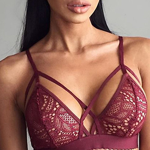 

Normal Polyester Bras & Panties Sets Sexy Solid Colored Wedding Lace
