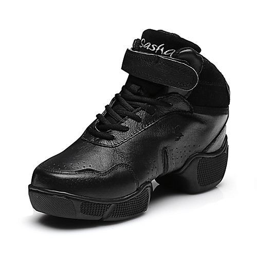 

Women's Dance Sneakers Modern Shoes Practice Trainning Dance Shoes Sneaker Splicing Thick Heel Black Lace-up